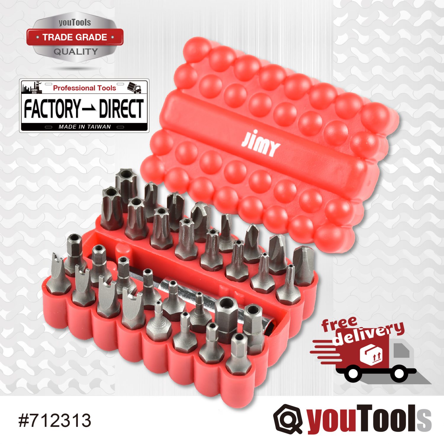 33PCE Security Driver Bit Set CRV 25 mm Long YouTools