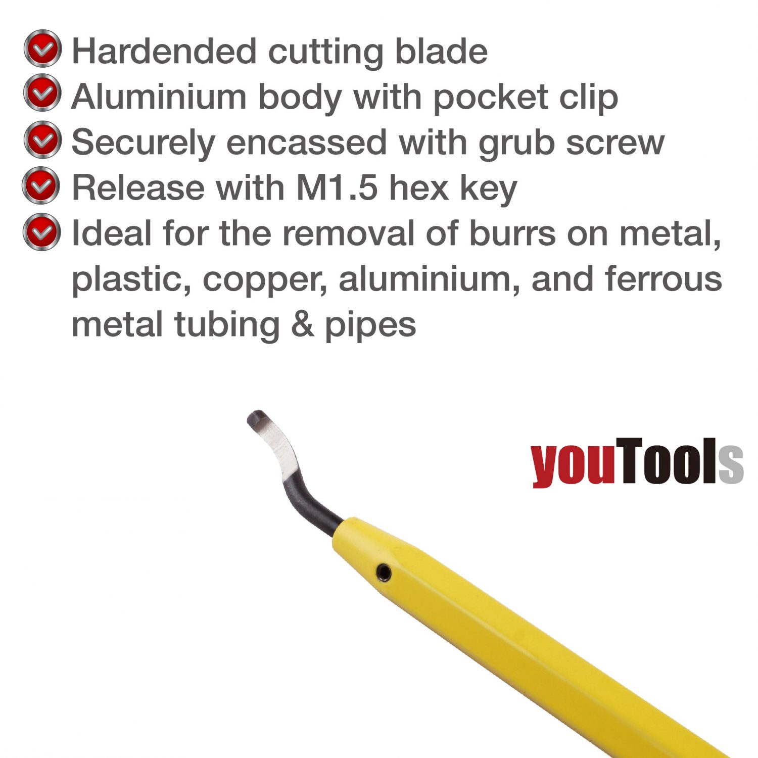 Pencil Deburring Tool Metal Body + 10 blades YouTools
