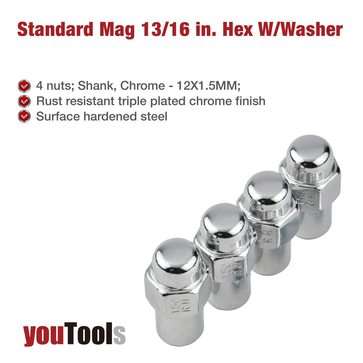 Mag Wheel Lug Nut Shank M12x1.5mm Holden Commodore Mitsubishi Pajero