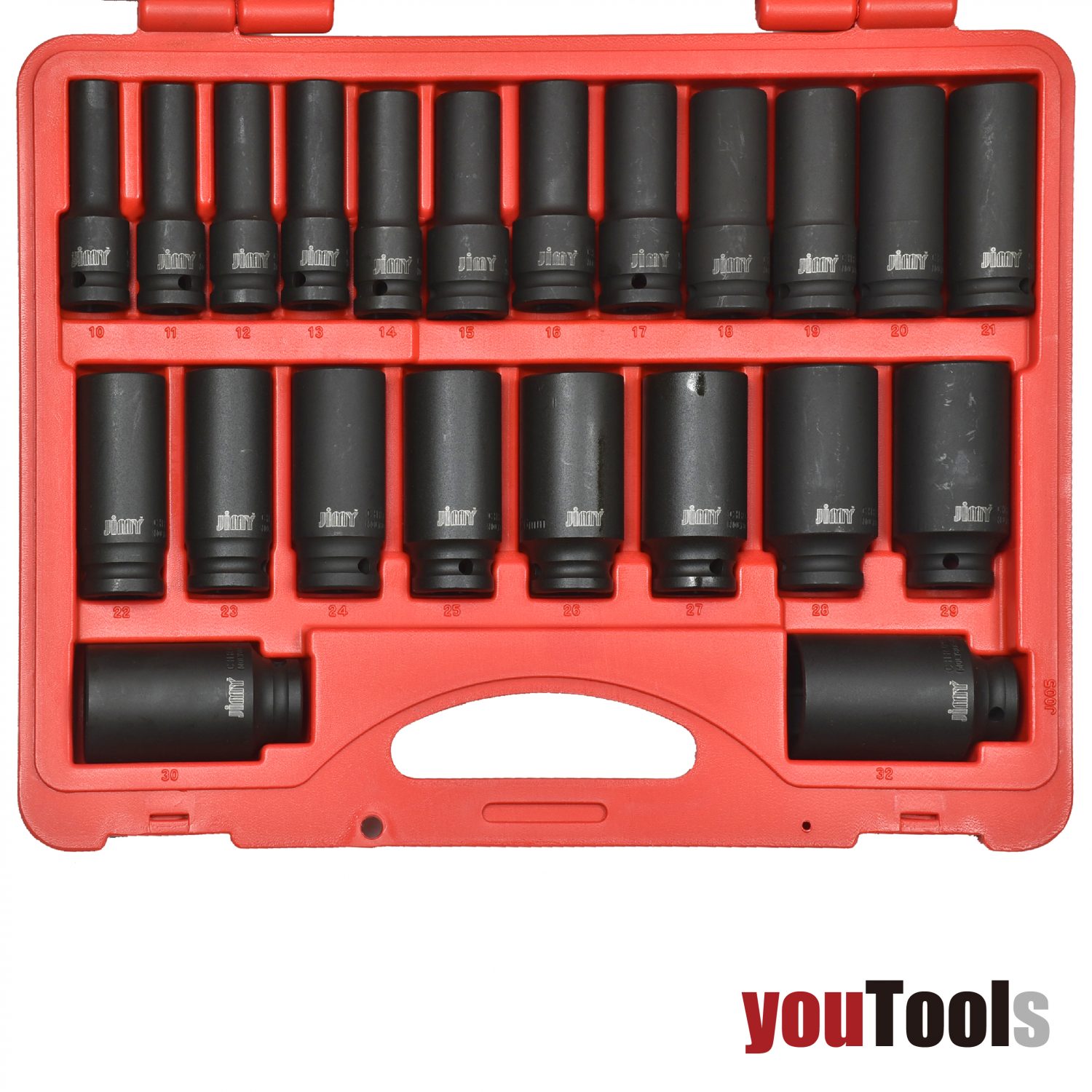 jimy Deep Impact Socket Set 1/2″ Drive 22 PCE METRIC Mechanics Rattle