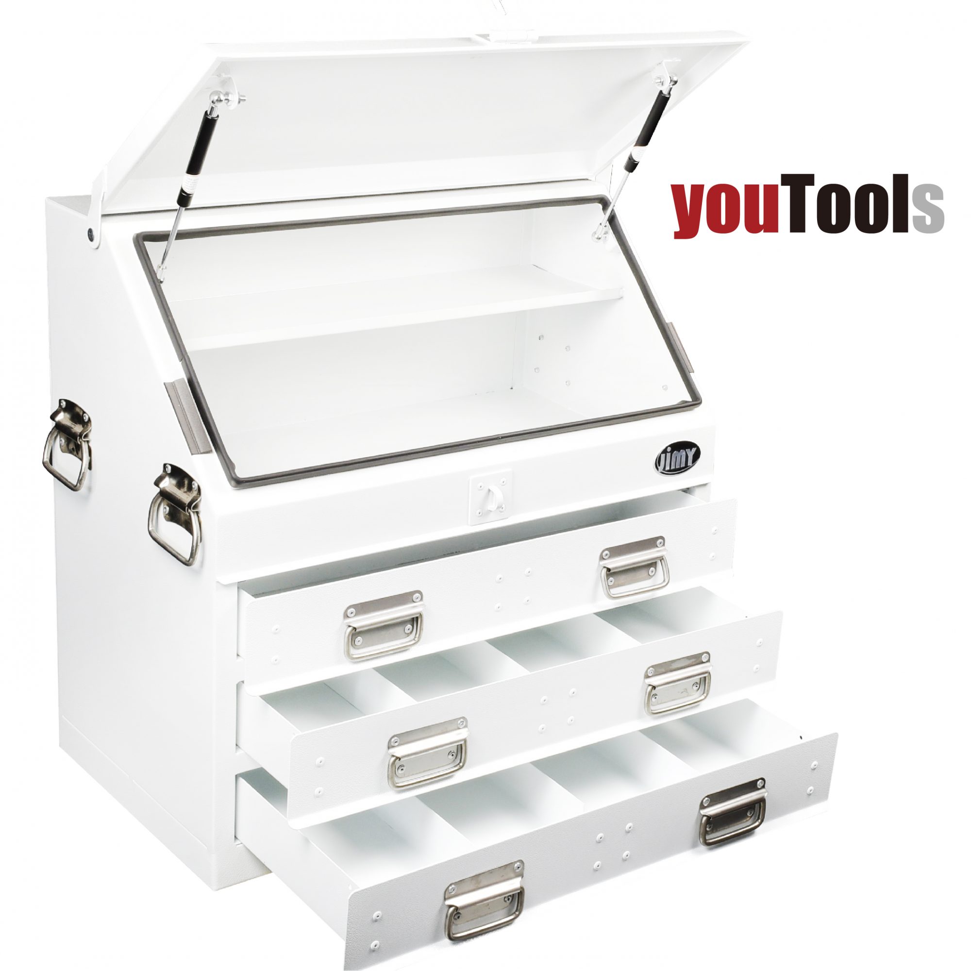 Jimy PRO 3 Drawer White Upright Truck Box YouTools