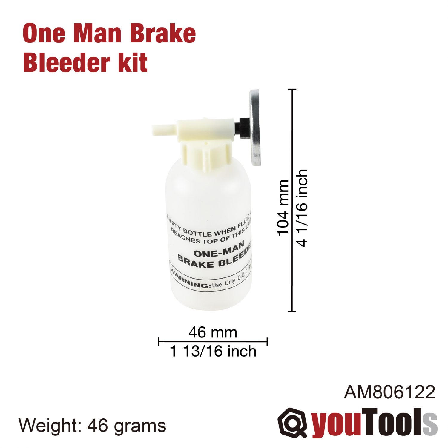 One Man Brake Oil Bleeder Kit with Pad to Hold Collection